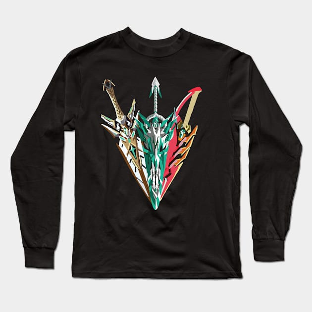 The Three Aegis Swords Long Sleeve T-Shirt by PneumaDesigns